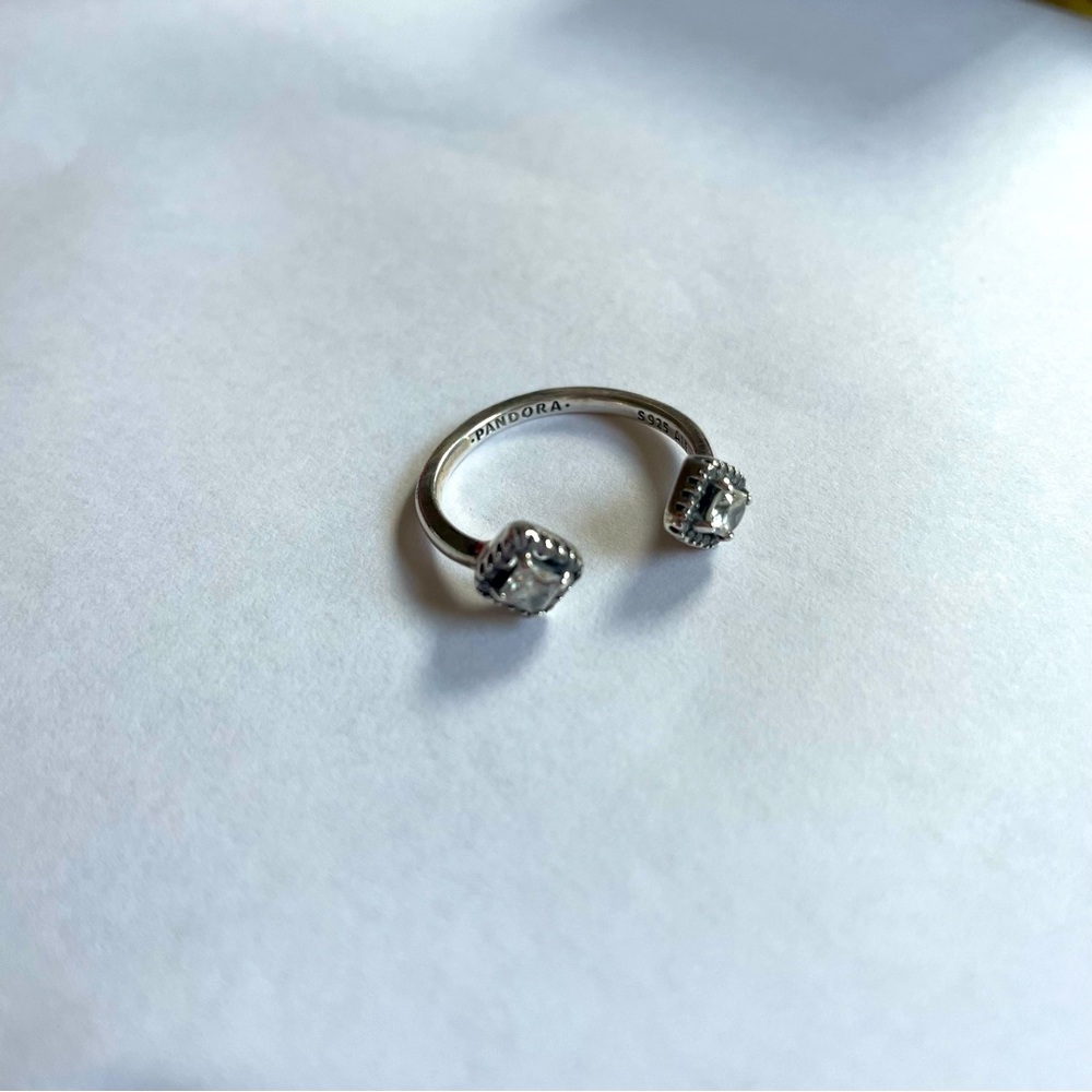 Pandora Square Sparkle Open Ring - Size 52